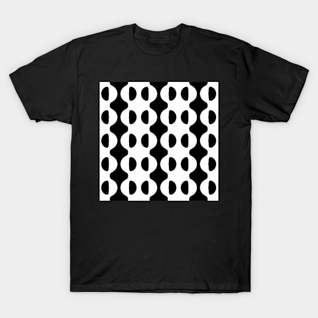 GROOVY RETRO BLACK AND WHITE STRIPE PATTERN T-Shirt by colorsandpatterns